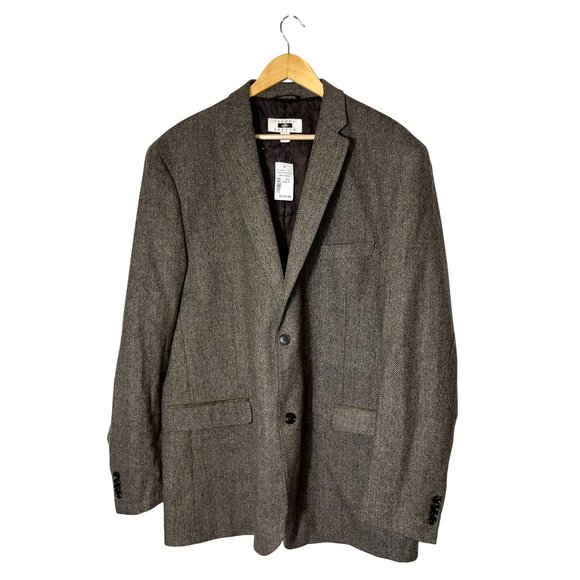 NWT Joseph Abboud Mens Heritage Blazer 3XLT Brown Herringbone Wool - Picture 1 of 7